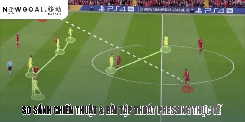 So sánh chiến thuật đối phó đội bóng chơi pressing tầm cao hiệu quả